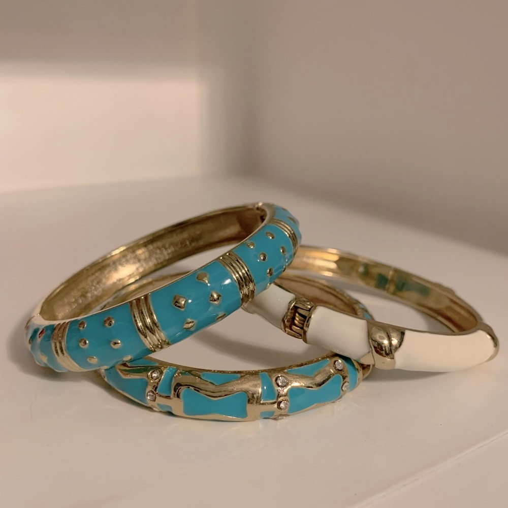 Set of Three Enamel Bracelets.
